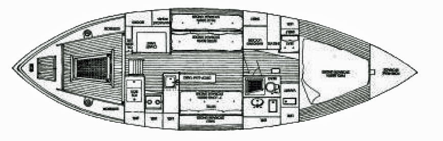 Layout plan for an Alajuela 38 sailboat