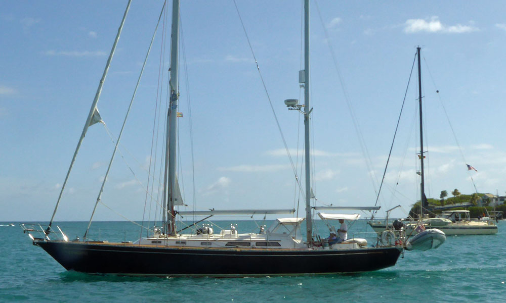 An Alden 54 staysail ketch sailboat