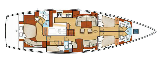 Beneteau 57 (Farr) Accommodation Layout