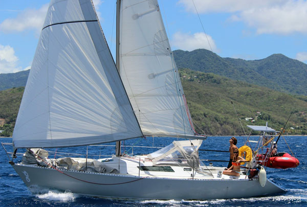 A Beneteau First 28 sailboat