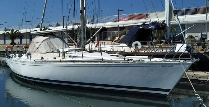 A Beneteau First 435 sailboat
