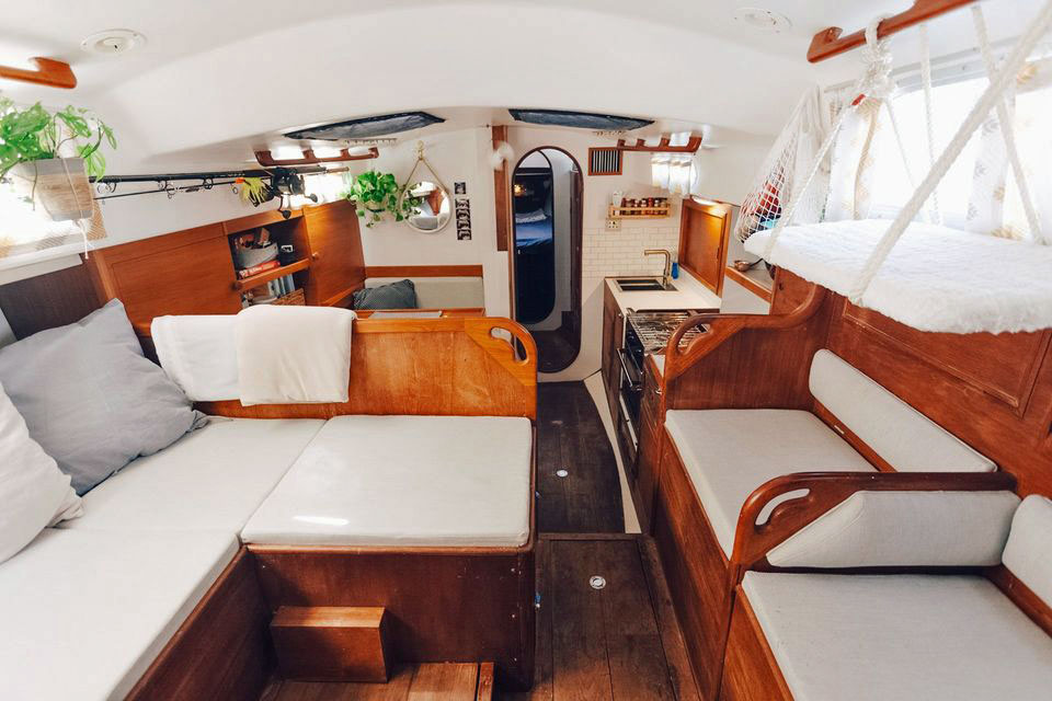 Salon in Bowman 36 sailboat