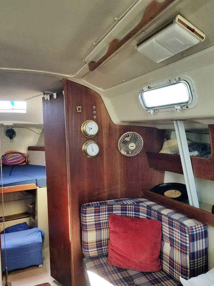 Salon in a C&C 36 sailboat