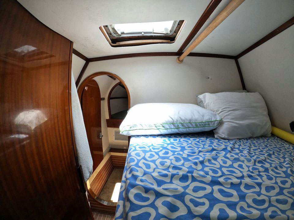 Double sleeping berth in a Catana 40 catamaran