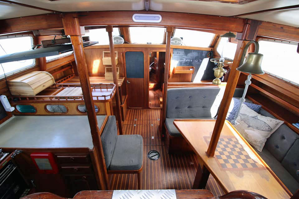 Interior of a Roberts 45 sailboat