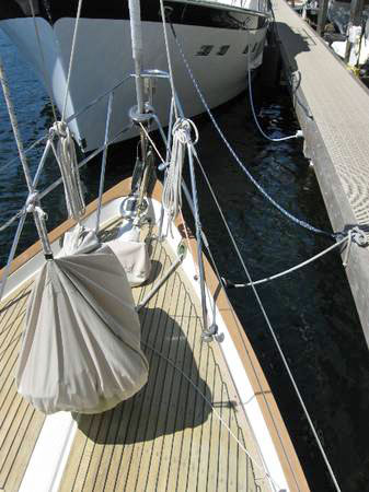 Foredeck of a Pacific Seacraft Crealock 37 yawl