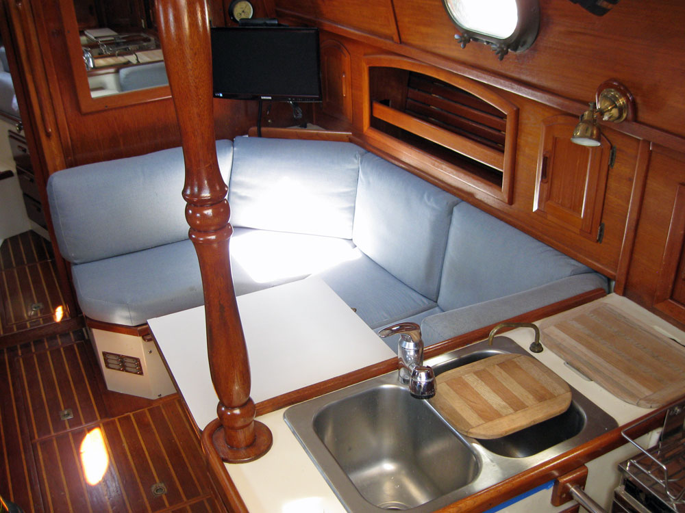 The saloon of a Crealock 37 yawl