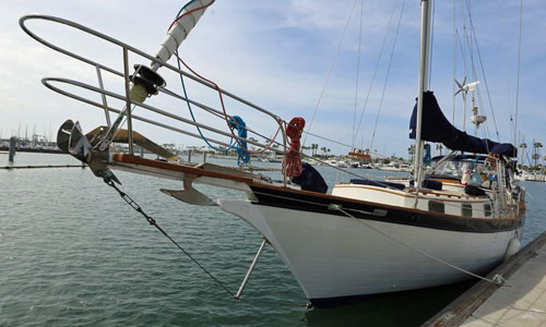 'Charisma', a Downeaster 38 Sailboat at anchor