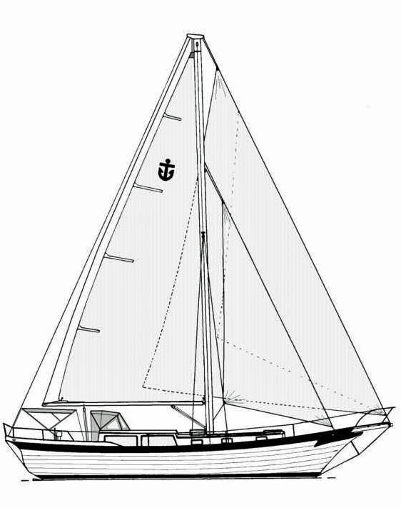 The Downeaster 38 sailplan