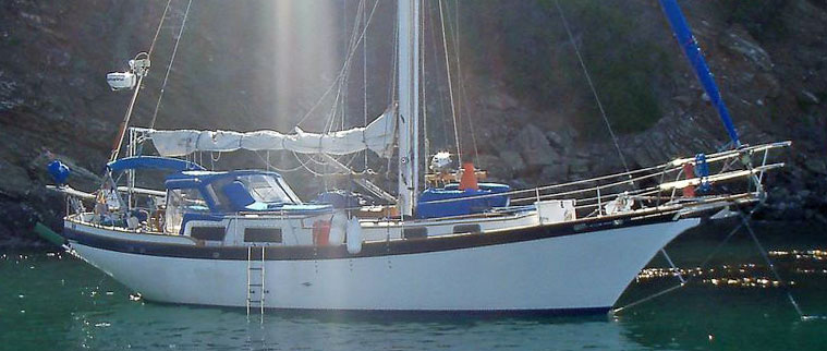 A Downeaster 38 sailboat at anchor