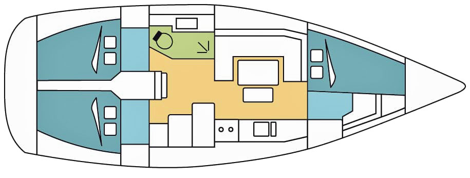 Dufour 380 Grand Large Layout