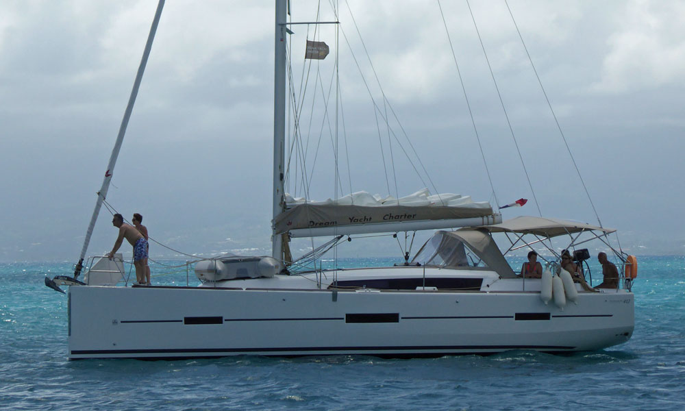 A Dufour 412 'Grand Large' sailboat