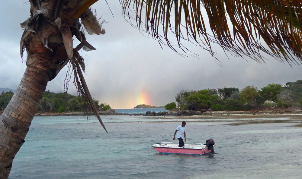 Rainbow over Sandy Spit from East End Harbour, Jost van Dyke