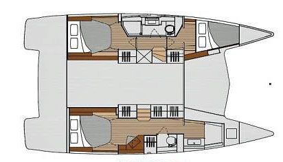 Fountaine Pajot Lucia 40 Catamaran Layout Plan (1)