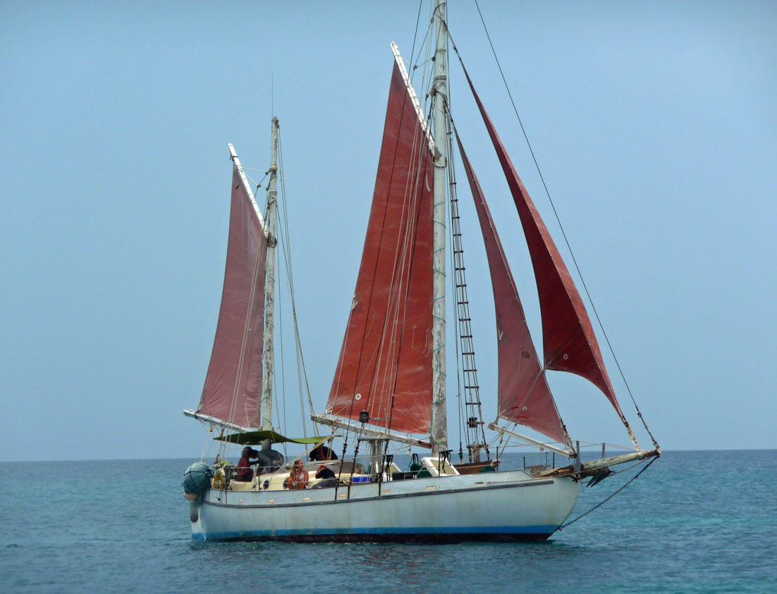 sailboat with 3 sails