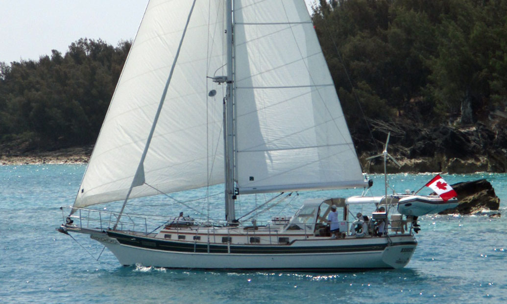 A Gozzard 41 cutter under sail