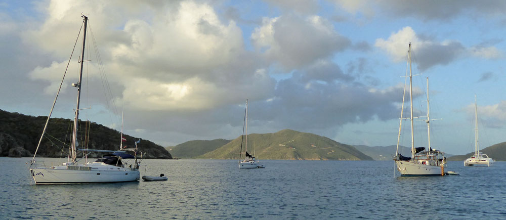 Lee Bay on Grand Camanoe, one of the British Virgin Islands in the Caribbean