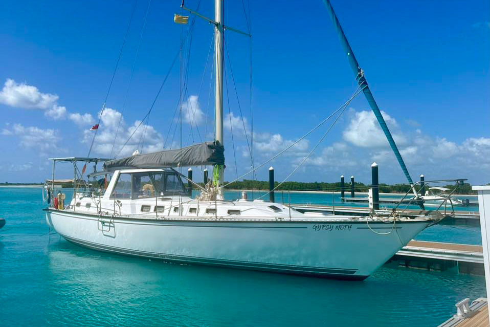 A GulfStar CSY 50 sailboat at anchor