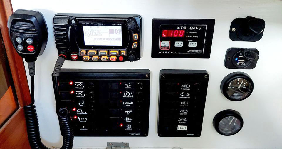 Halmatic 30 sailboat instrument panel