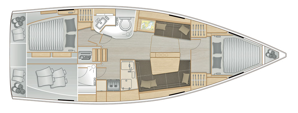 Hanse 388 Interior Layout