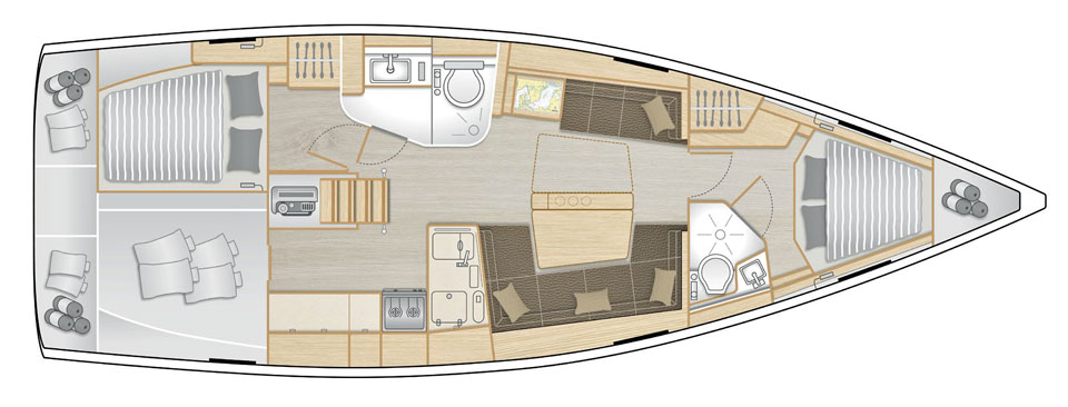 Hanse 418 Interior Layout