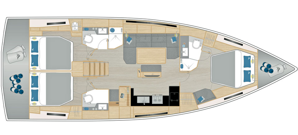 Hanse 460 Interior Layout