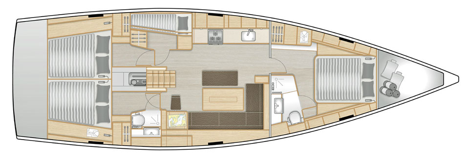 The Hanse 508 Sailboat Interior Layout