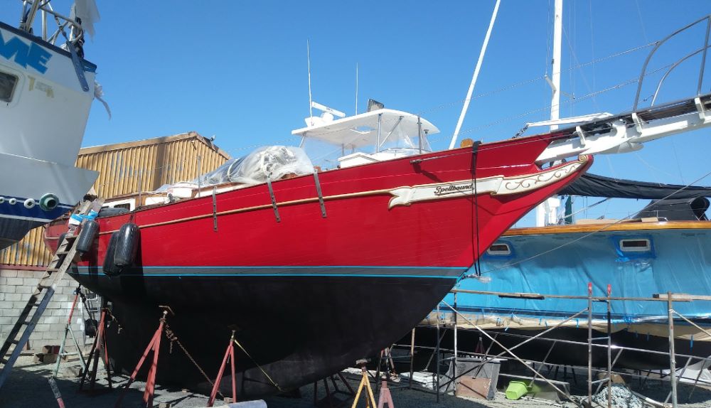 'Spellbound', a Hardin Seawolf ashore for refit