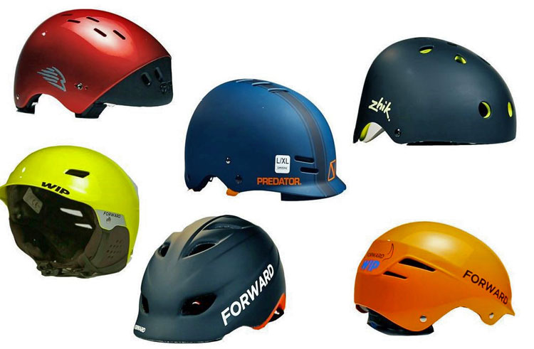 Various sailing helmets