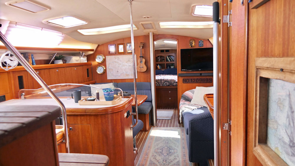 Interior of a Hunter 46LE sailboat