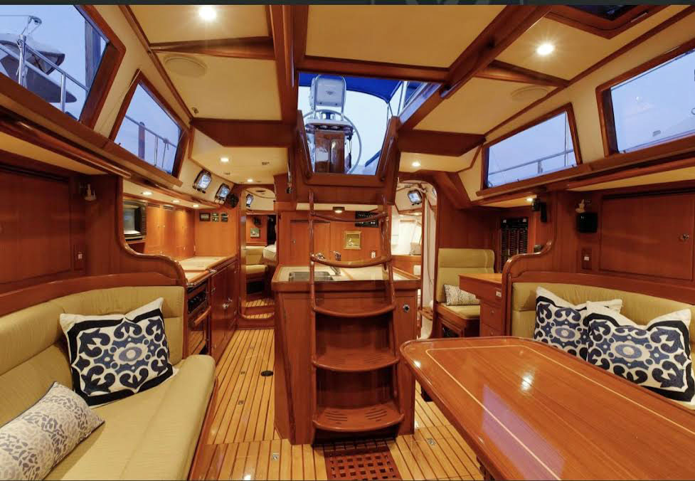 The salon on 'Boundless', a Hylas 46 sailboat