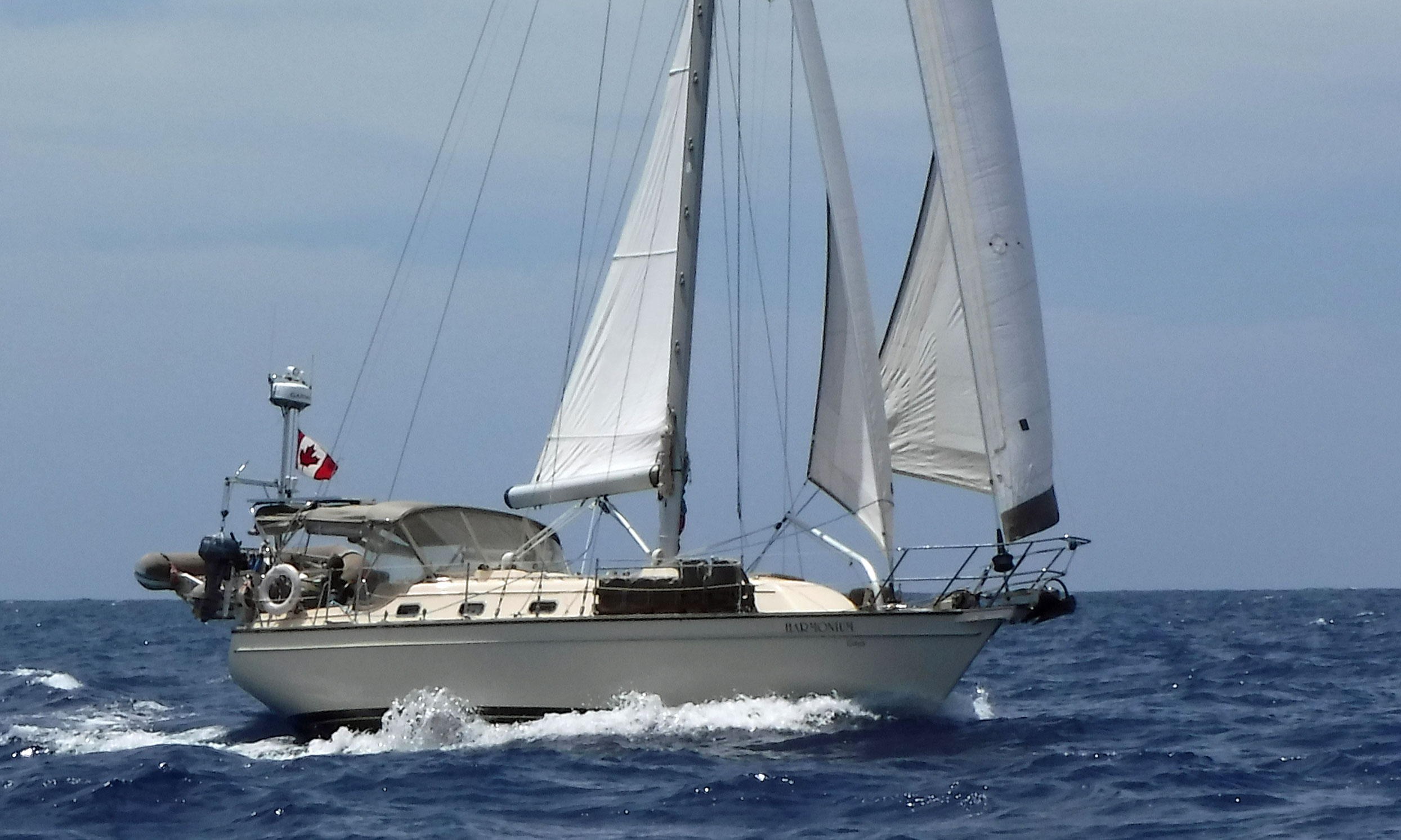 An Island Packet 380 cutter rigged sailboat