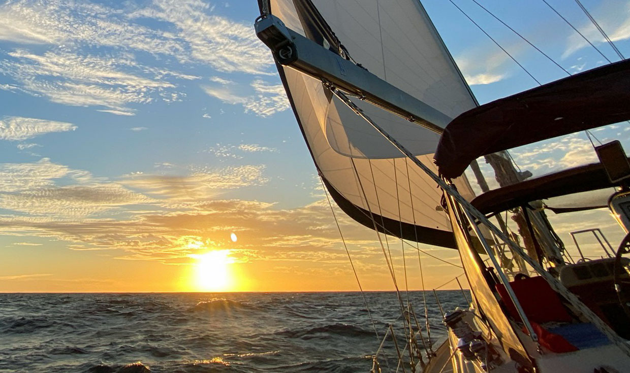 Sailing into the sunset