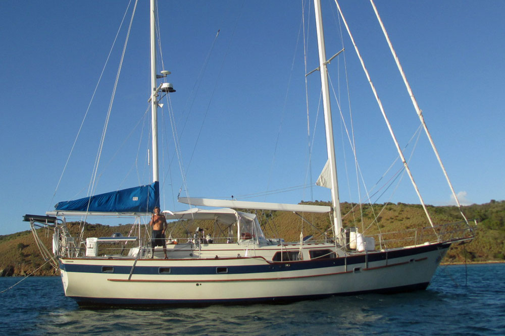 An Irwin 52 at anchor