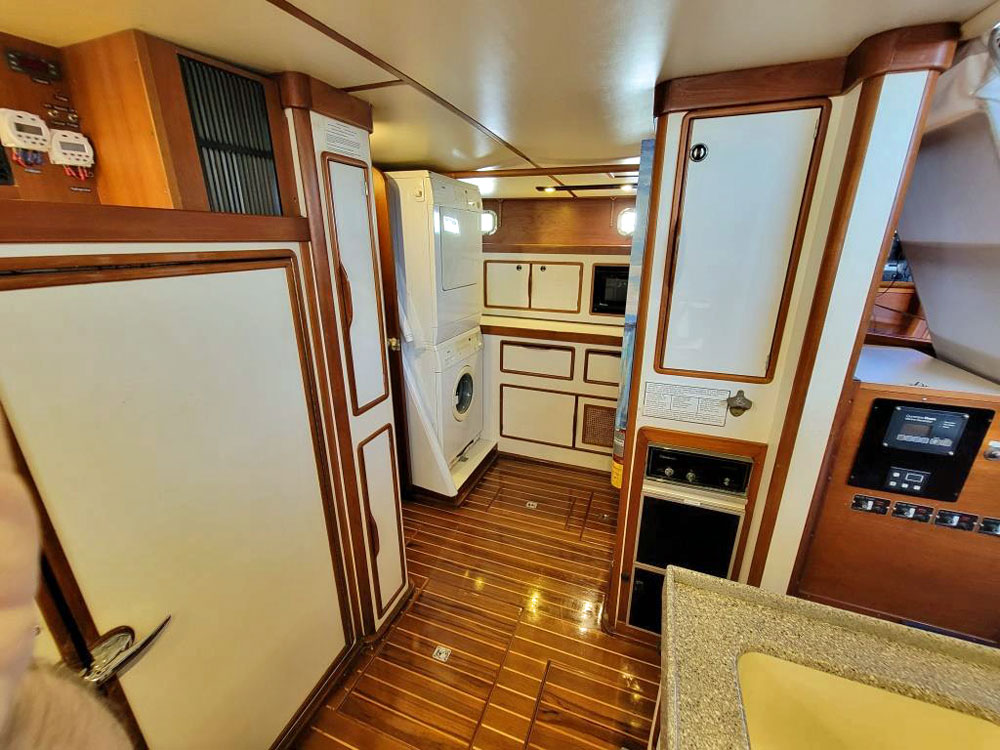 The extensive galley in an Irwin 54 cruising sailboat