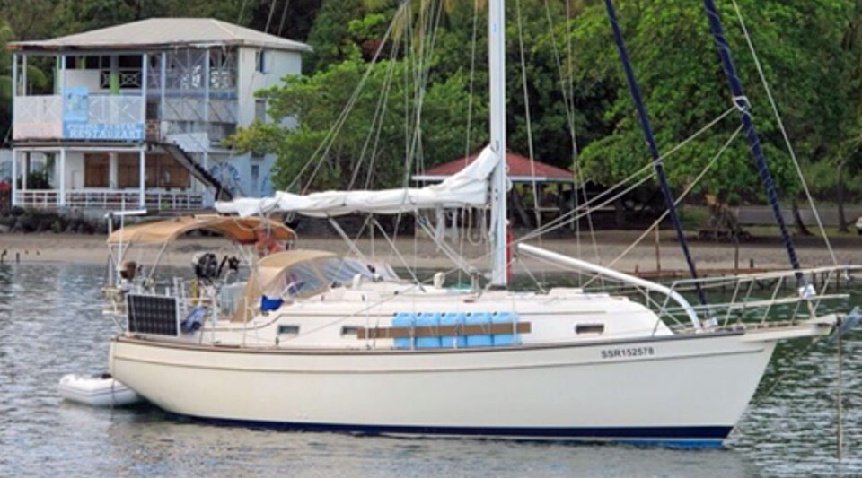 'Golightly', an Island Packet 350 sailboat at anchor