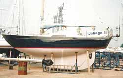 Jalingo 2, a heavy displacement, long keel, Nicholson 32 Mk 10 sailboat