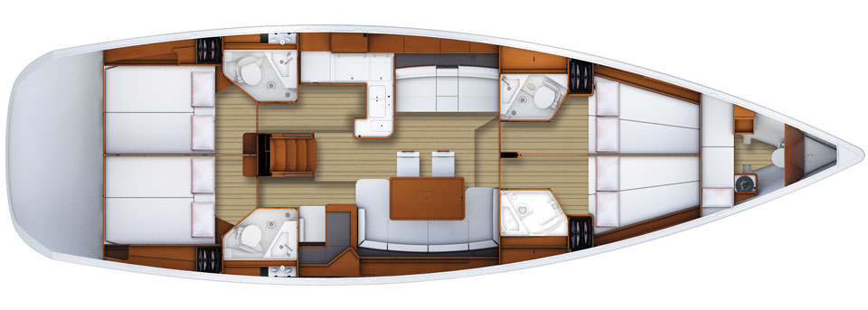 Jeanneau 53 accommodation layout