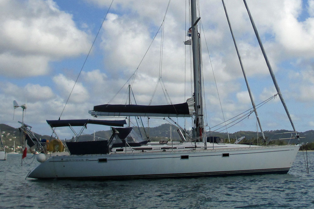 The Jeanneau Sun Magic 44 sailboat, also known as the Sun Odyssey 44