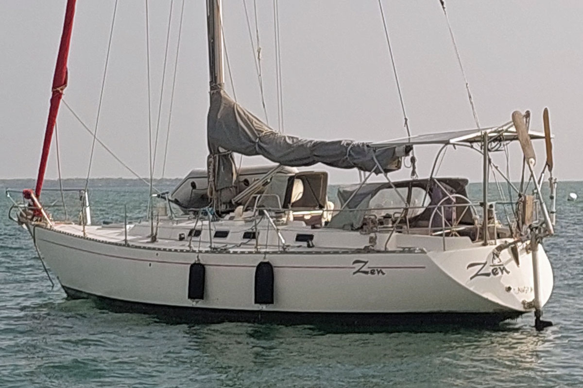 Jonmeri 40 sailboat at anchor