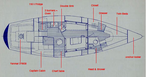 An Iwin 40 Citation sailboat for sale
