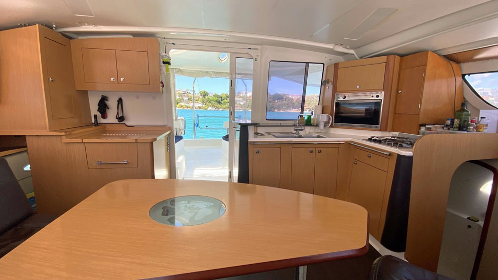 'Coco Rose', Lipari 41, saloon looking aft