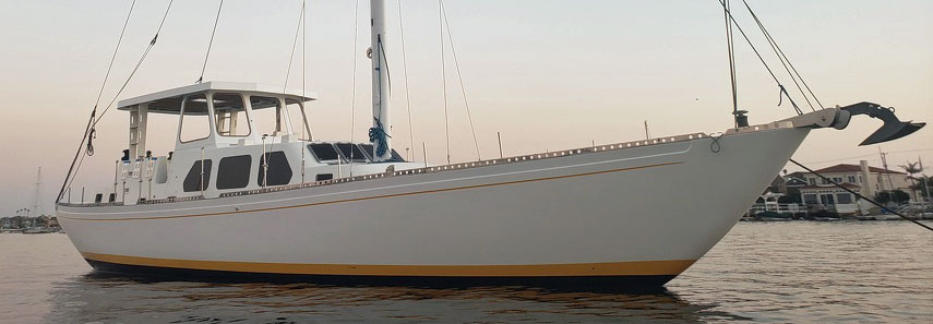 Columbia 56, 'Lusty', anchored 