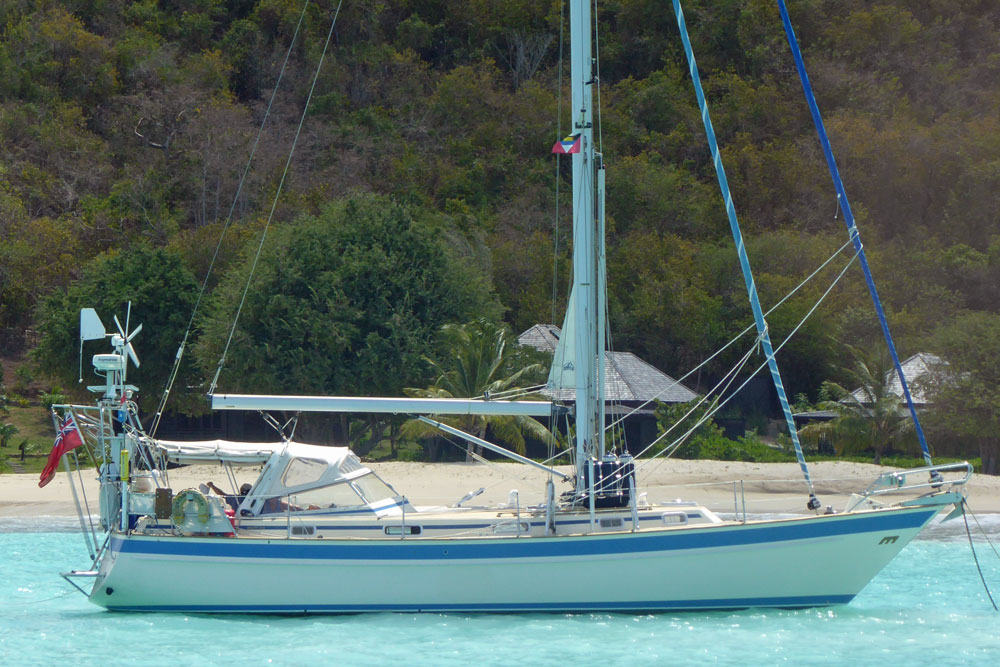 'Dreamcatcher', a Malo 42 Cruising Cutter at Anchor