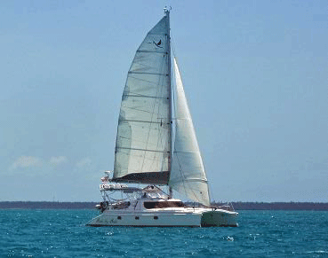 A fractionally rigged Manta 42 under sail