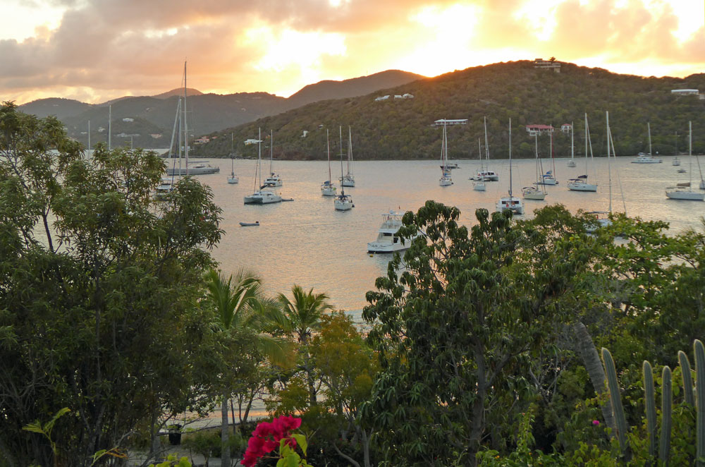 Tha anchorage at Marina Cay in the BVIs