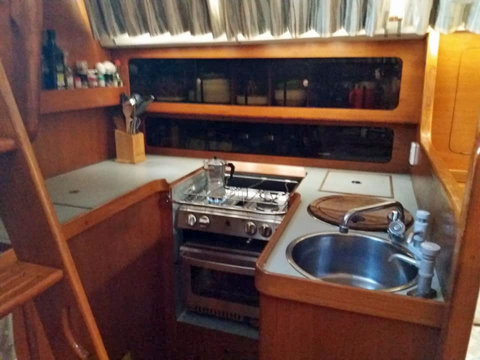 Internal accommodation on a Moody 376 sailboat