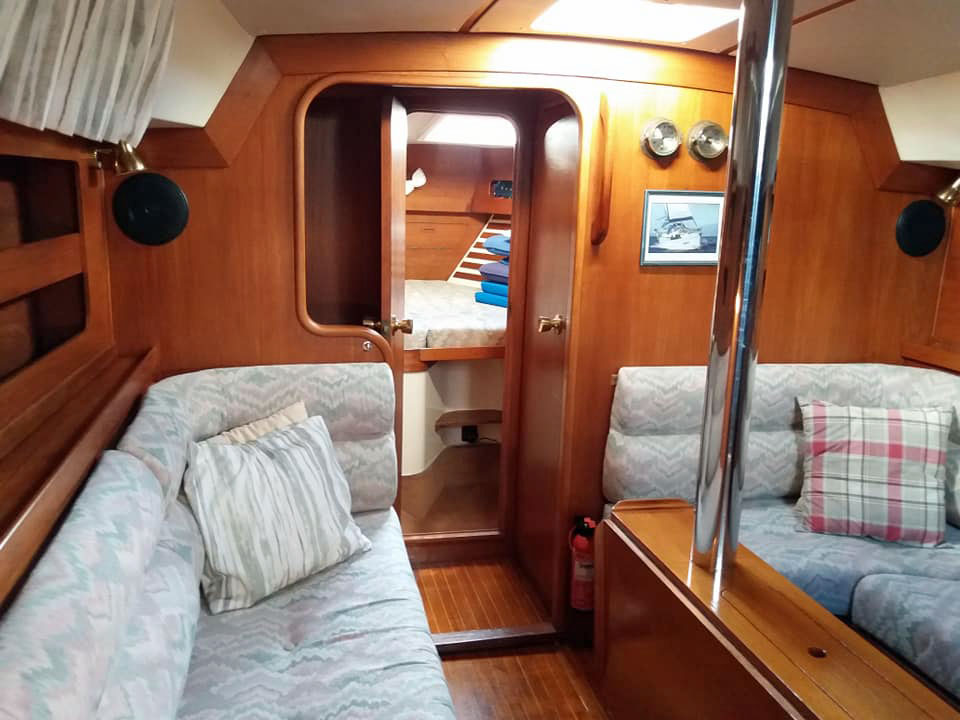 Internal accommodation on a Moody 376 sailboat