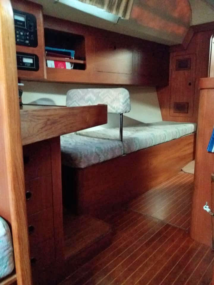 Internal accommodation on a Moody 376 sailboat