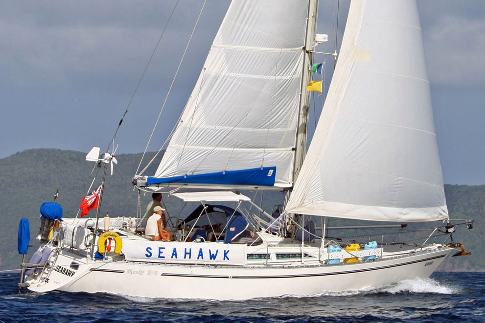 'Seahawk', a Moody 376 cruising yacht in ocean-going trim